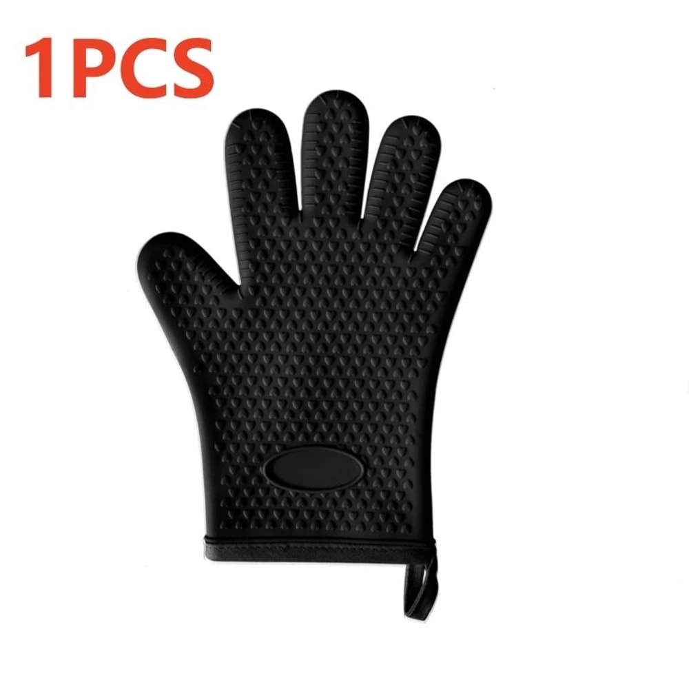 Silicone Oven Mitts Heat Resistant Cotton Lined Waterproof NonSlip Cooking Gloves For BBQ Grilling 7