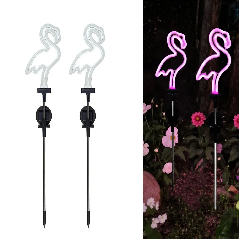 Solar Neon Flamingo Landscape Garden Decoration Waterproof Outdoor Yard And Lawn Light 7
