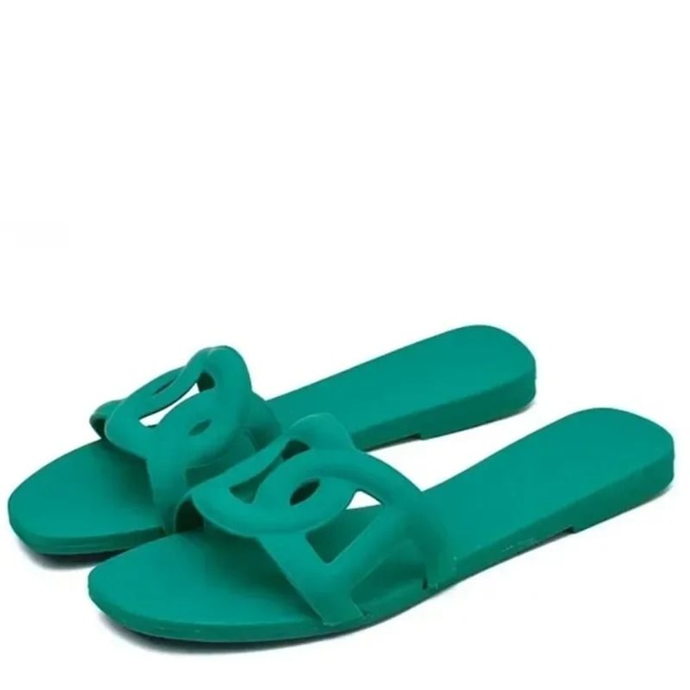 Summer Trendy Jelly Colour Simple Outdoor Indoor Slides Sexy Cool Beach Footwear For Women 2