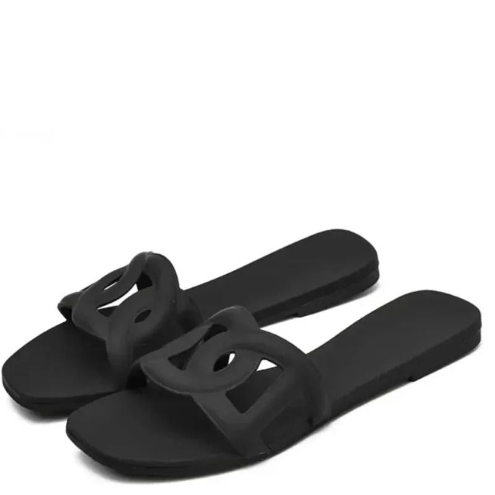 Summer Trendy Jelly Colour Simple Outdoor Indoor Slides Sexy Cool Beach Footwear For Women 6