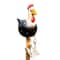 Funny BigEyed Chicken Statue Long Foot Hen Sculpture Garden Fence Art Resin Decoration 6