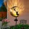 Cat MoonShaped Iron Solar Outdoor Garden Decorative Lamp With Automatic Sensor 0