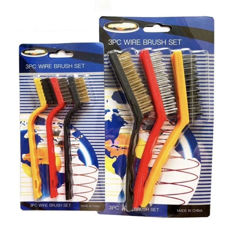 3Pcs Stainless Steel And Brass 7Inch Wire Brush Set For Rust Removal And Metal Cleaning 4