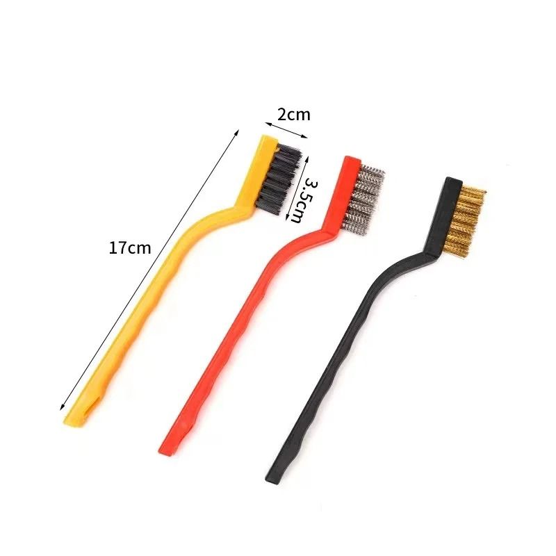 3Pcs Stainless Steel And Brass 7Inch Wire Brush Set For Rust Removal And Metal Cleaning 6