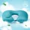 UShape Press Inflatable Travel Pillow Portable Folding Neck Support For Airplane And Car 5
