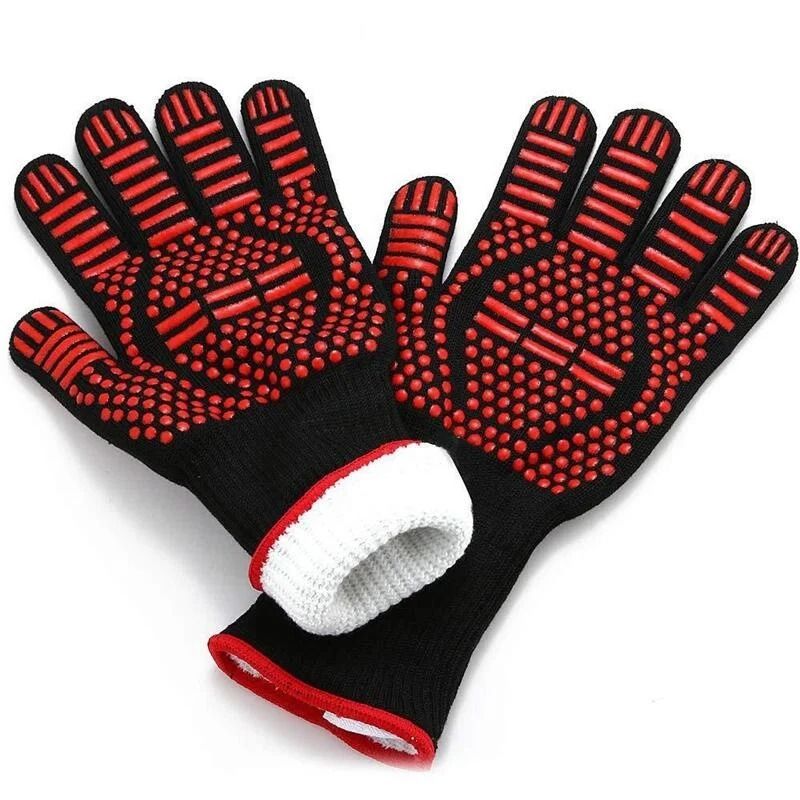 BBQ Gloves 1472F Extreme Heat Resistant Grilling Gloves Silicone NonSlip Oven Mitts 1