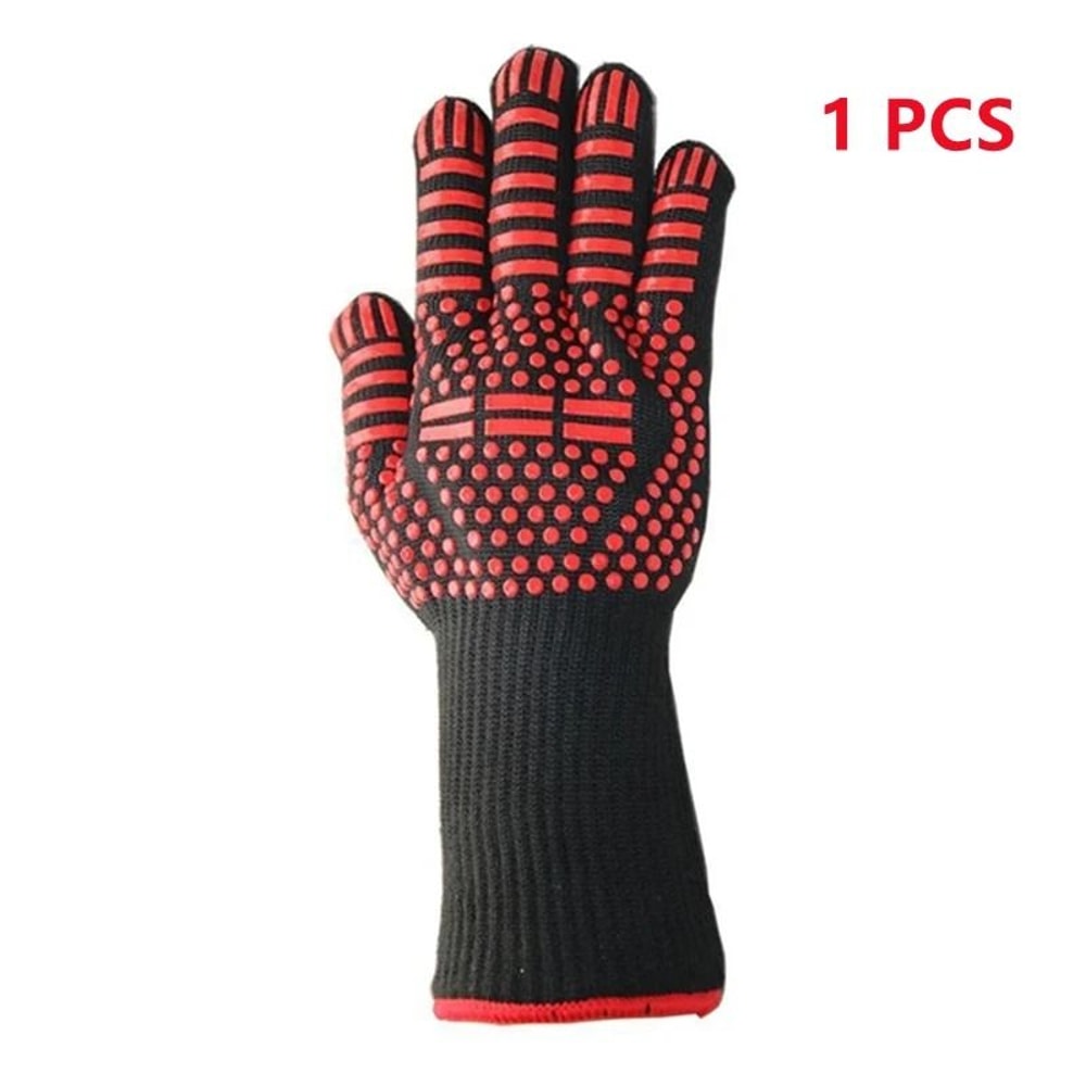 BBQ Gloves 1472F Extreme Heat Resistant Grilling Gloves Silicone NonSlip Oven Mitts 6