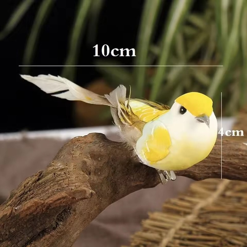 6PCS Simulation Artificial Bird Sparrow Statues Foam Desktop Miniatures For DIY Home Decor 1