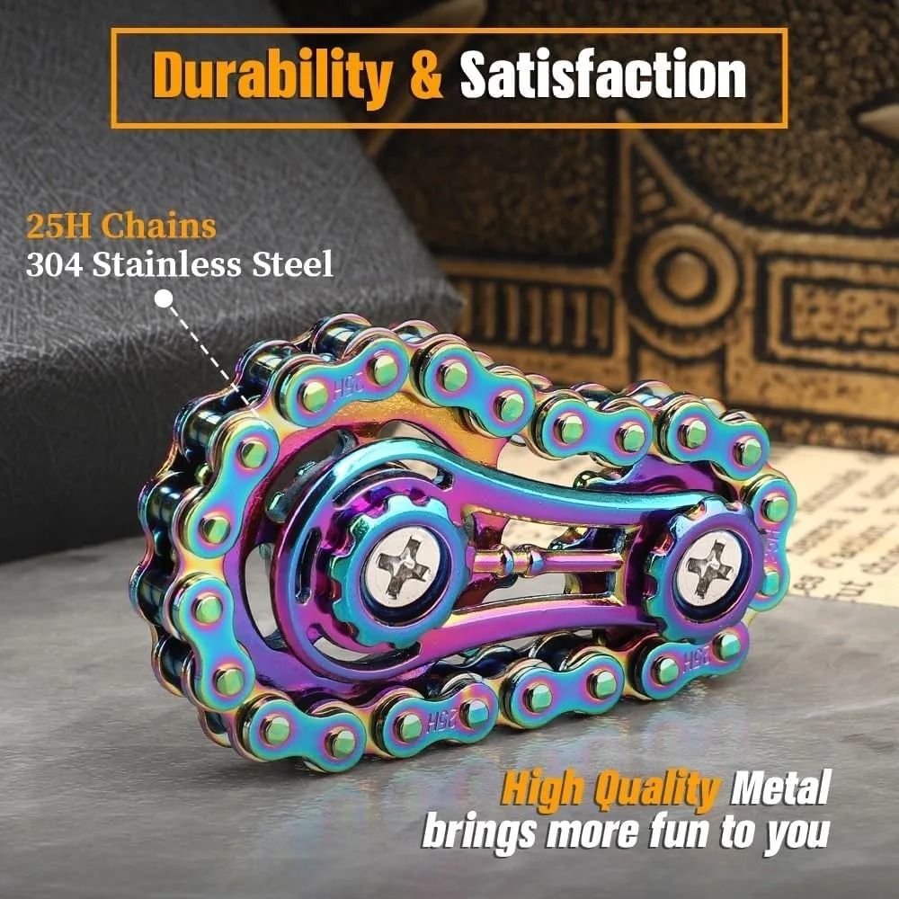 Sensory Bike Chain EDC Metal Fidget Spinner AntiStress Relief Toy For ADHD And Autism 1