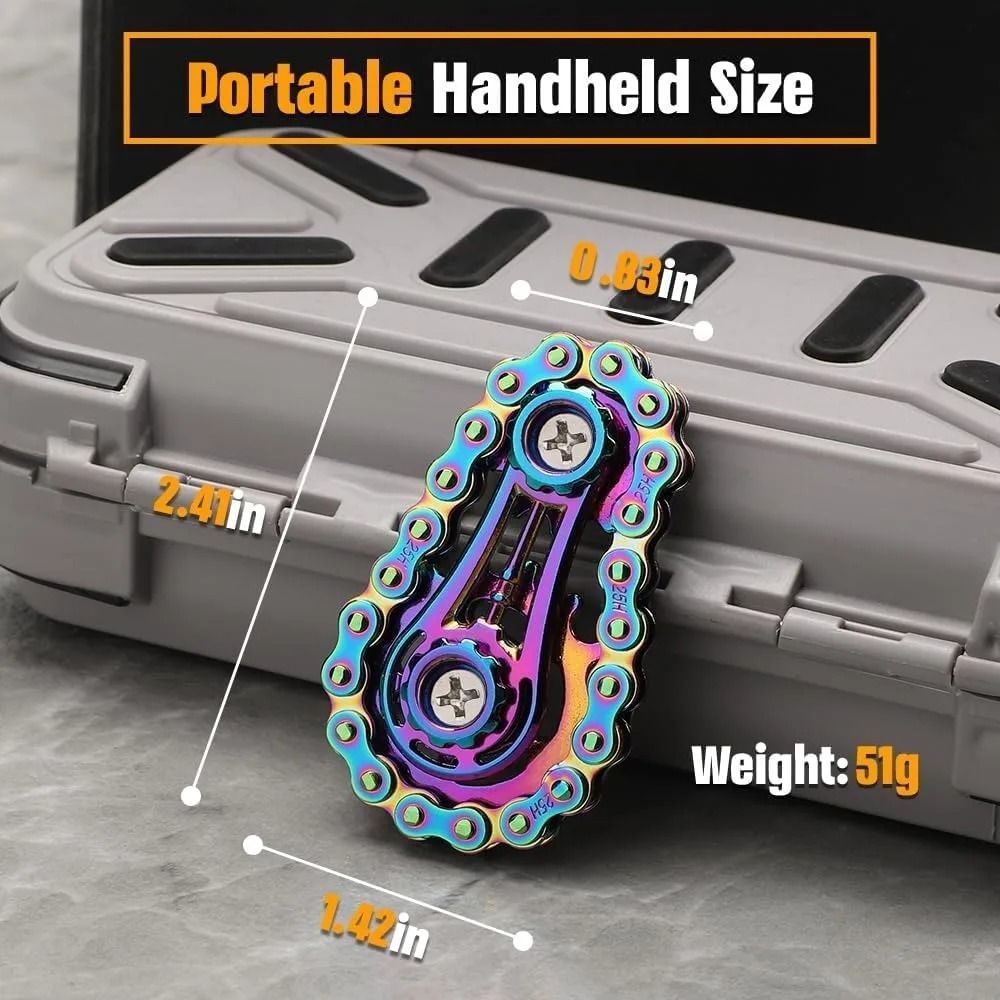 Sensory Bike Chain EDC Metal Fidget Spinner AntiStress Relief Toy For ADHD And Autism 2