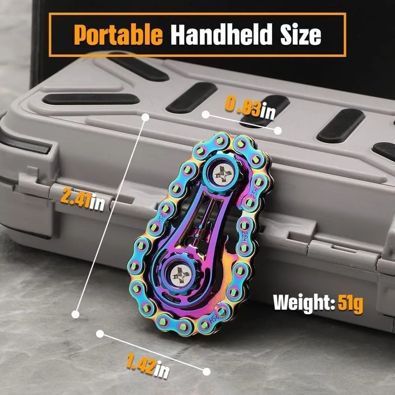 Sensory Bike Chain EDC Metal Fidget Spinner AntiStress Relief Toy For ADHD And Autism 2