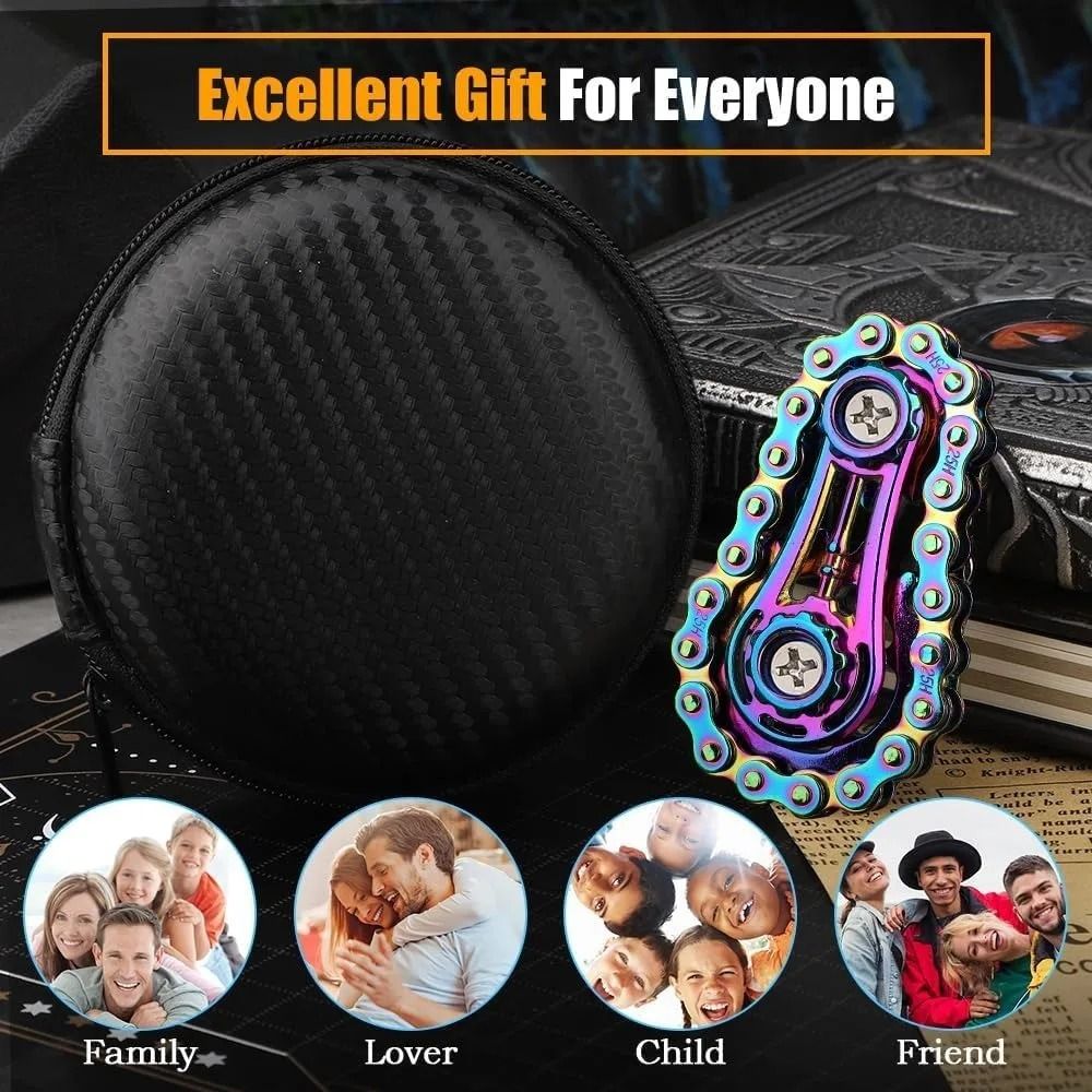 Sensory Bike Chain EDC Metal Fidget Spinner AntiStress Relief Toy For ADHD And Autism 3