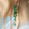 Bohe Green Vine Bridal Headband Crystal Headdress And Earrings Wedding Hair Accessories 2