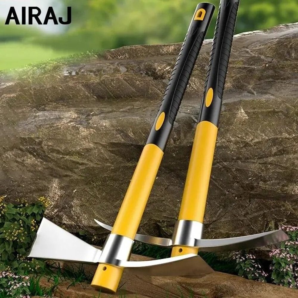 AIRAJ Multifunctional DualPurpose Garden Pickaxe HighHardness Rail Steel For Home Gardening 0