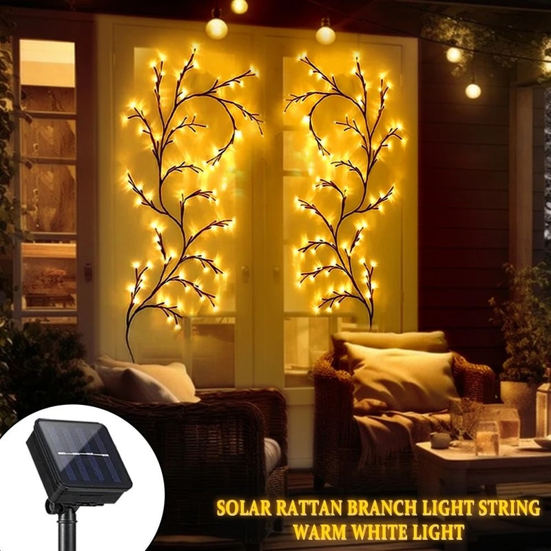 DIY Festive Tree Vine Willow Branch Light USB And Solar Powered 8Mode Decorative Lamp 2