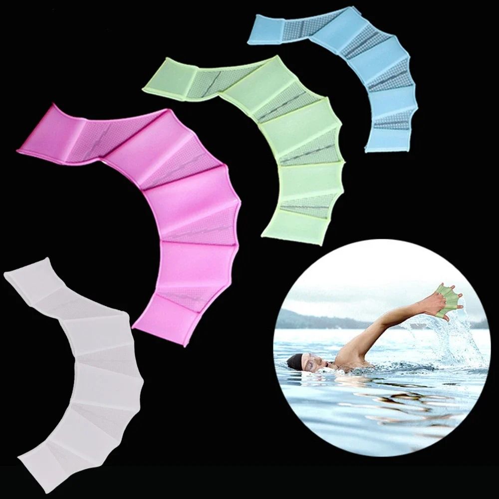 Professional Silicone Webbed Swimming Hand Paddles And Finger Gloves For Professional Training 3