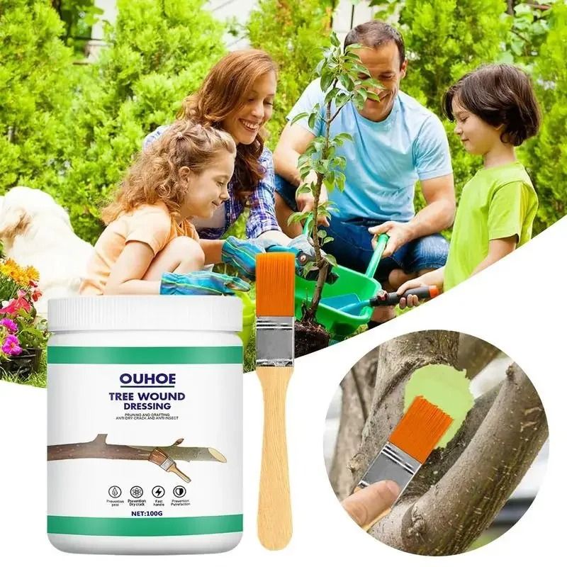 Tree Grafting Paste And Bonsai Cut Wound Sealer With Brush For Pruning And Plant Repair 3