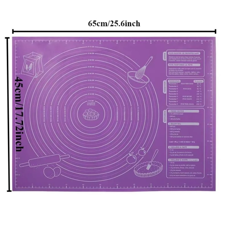Large Silicone Pastry Mat NonSlip NonStick Kneading Mat With Scale For Pie Pizza And Cookies 5