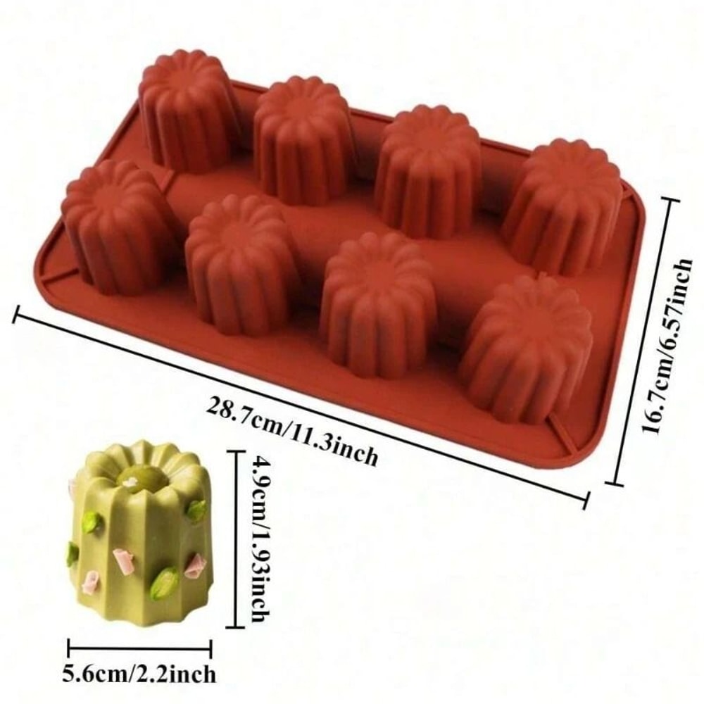 Silicone Canele Mold Mini Nonstick Cake Pan For Canneles Mousse And Muffins 7
