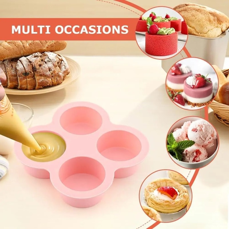 Reusable Silicone Air Fryer Egg Mold And NonStick Cupcake Molds For Toaster Ovens 1