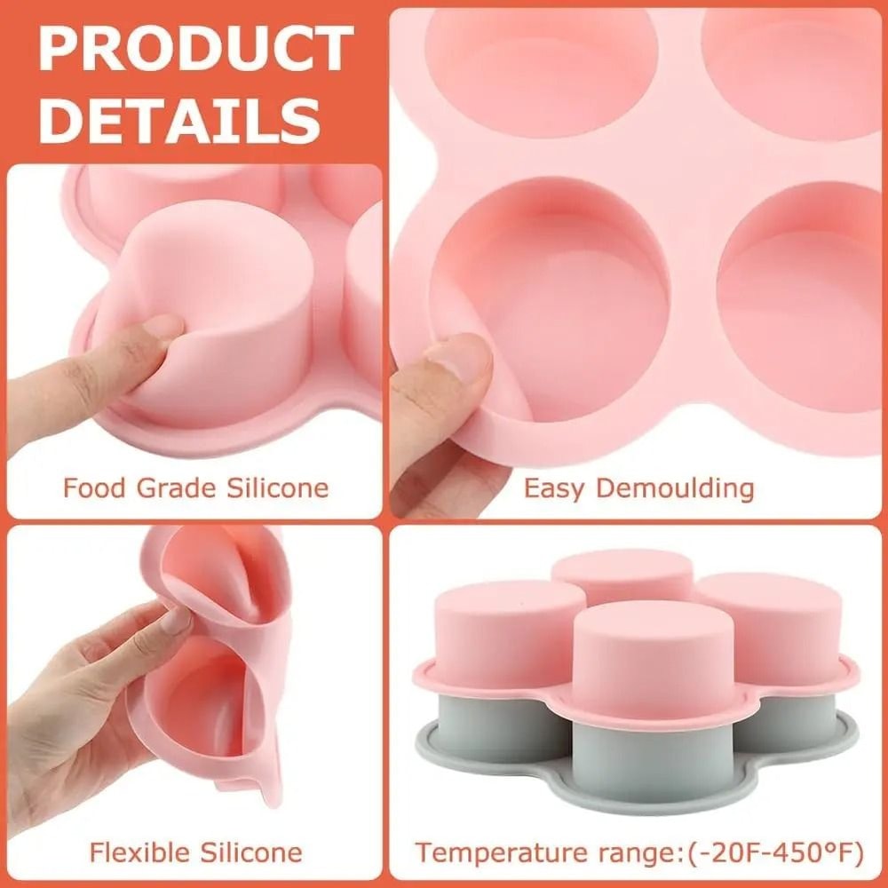 Reusable Silicone Air Fryer Egg Mold And NonStick Cupcake Molds For Toaster Ovens 2