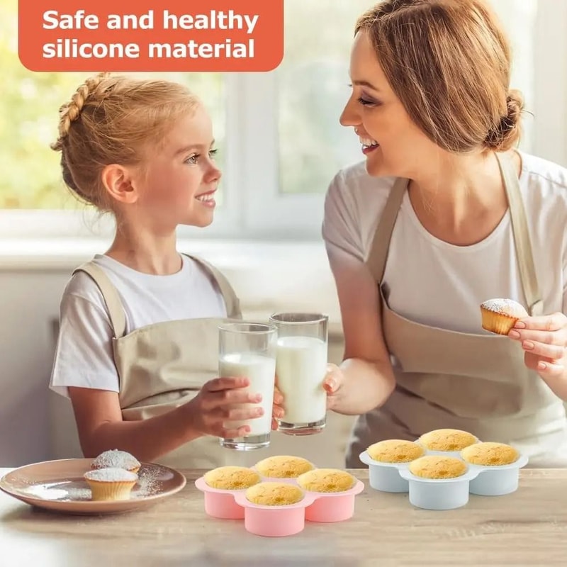 Reusable Silicone Air Fryer Egg Mold And NonStick Cupcake Molds For Toaster Ovens 3