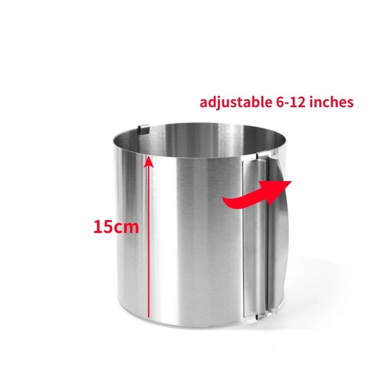 430 Stainless Steel Telescopic Mousse Ring Adjustable 630cm Rustproof Cake Mold With Scale 9
