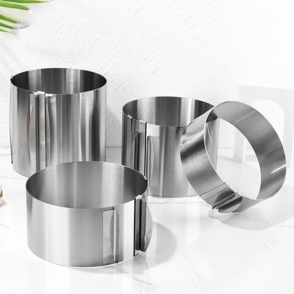 430 Stainless Steel Telescopic Mousse Ring Adjustable 630cm Rustproof Cake Mold With Scale 1