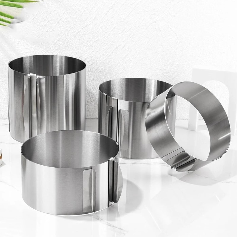 430 Stainless Steel Telescopic Mousse Ring Adjustable 630cm Rustproof Cake Mold With Scale 1