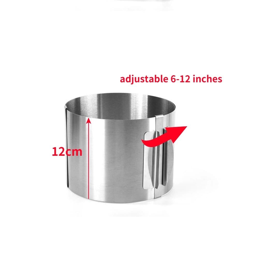 430 Stainless Steel Telescopic Mousse Ring Adjustable 630cm Rustproof Cake Mold With Scale 6