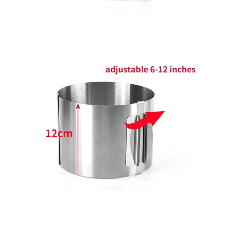 430 Stainless Steel Telescopic Mousse Ring Adjustable 630cm Rustproof Cake Mold With Scale 6