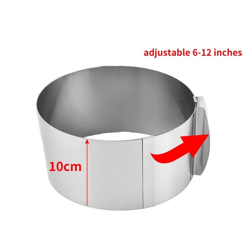 430 Stainless Steel Telescopic Mousse Ring Adjustable 630cm Rustproof Cake Mold With Scale 8