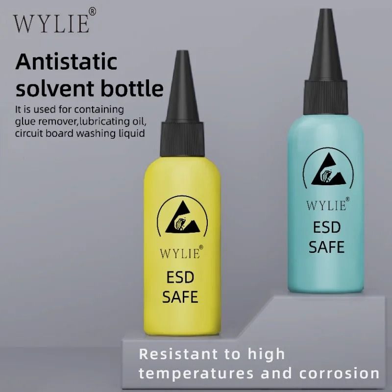 WYLIE 60ml ESD Safe Solvent Bottle LeakProof Double Cap Dispensing Tool For Mobile Phone Repair 7