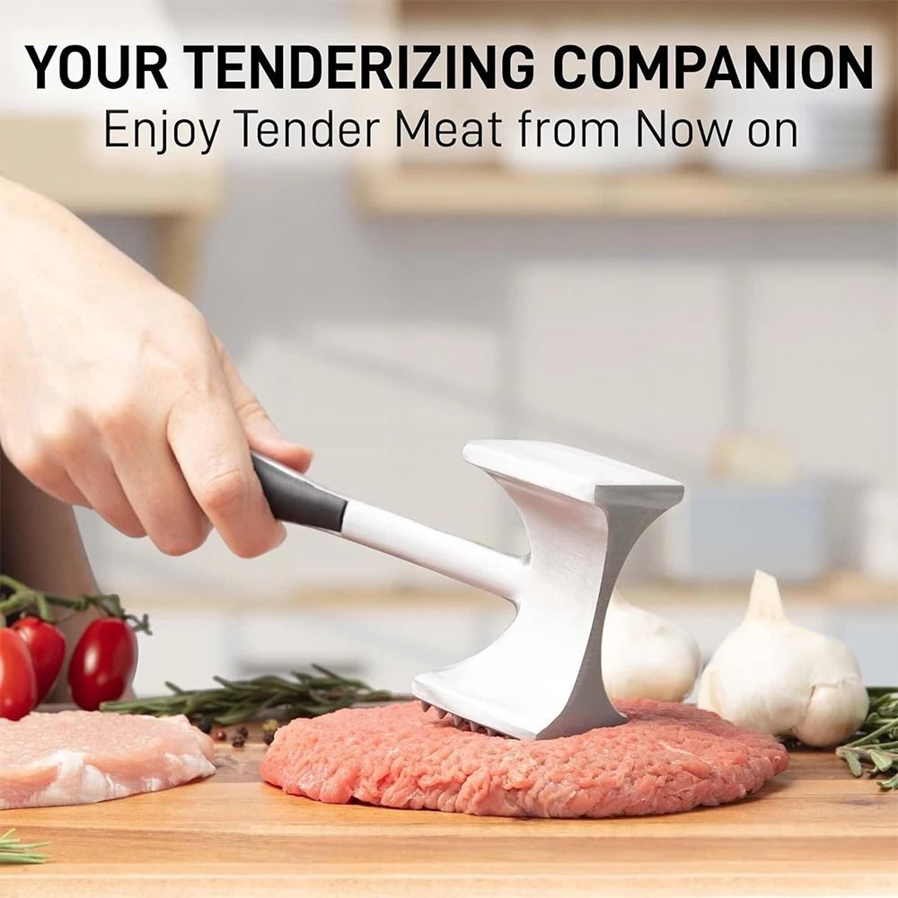 LMETJMA Professional Zinc Alloy Meat Tenderizer Hammer With ComfortableGrip Handle 5