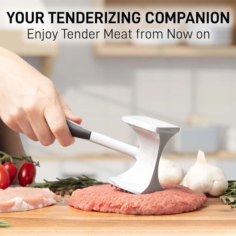 LMETJMA Professional Zinc Alloy Meat Tenderizer Hammer With ComfortableGrip Handle 5
