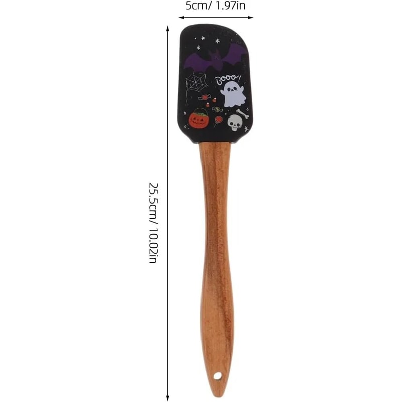 Halloween Silicone Baking Spatula With Heat Resistant Wooden Handle And NonStick Cream Scraper 5