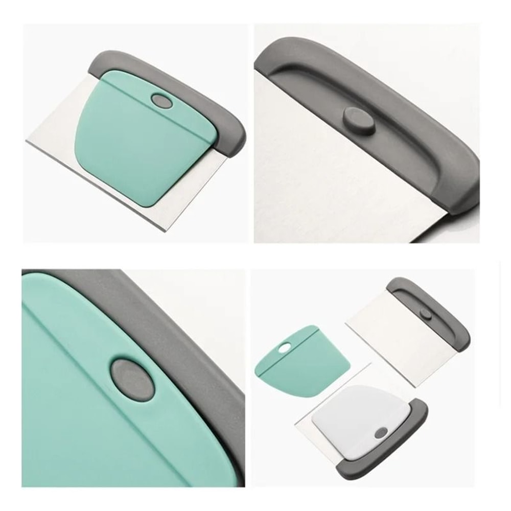 2in1 Stainless Steel Dough And Pastry Scraper Set With Flexible Bowl Scraper For Bread And Pizza Ba 4