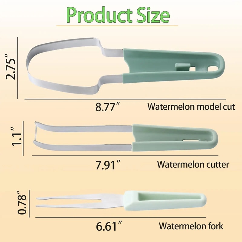 Creative 3in1 Watermelon Cutter Slicer Set With Popsicle Mould And Fruit Scooper Tool 1
