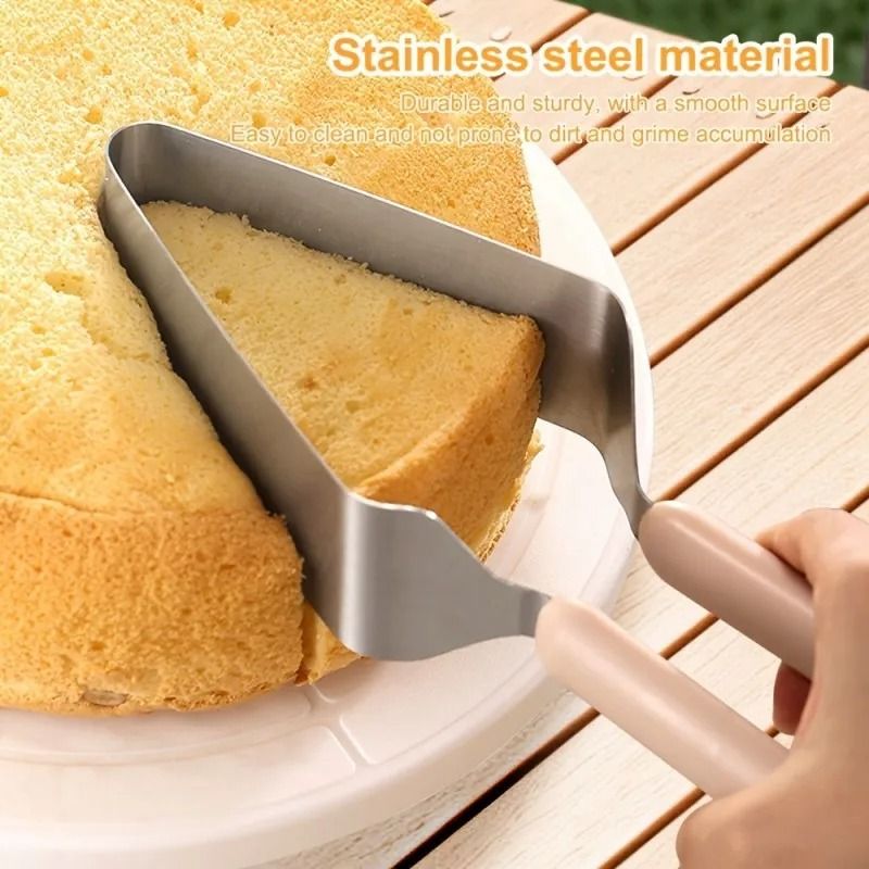 Precision Stainless Steel Cake Lifter And Triangle Slicing Server For Even Portions 0