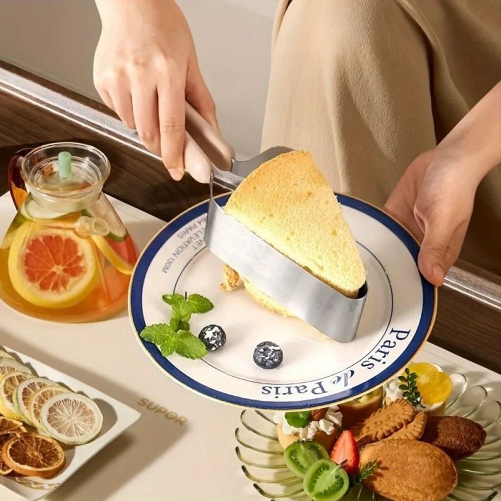 Precision Stainless Steel Cake Lifter And Triangle Slicing Server For Even Portions 2