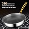 Premium 316 Stainless Steel Honeycomb Frying Pan And NonStick Wok For Induction And Gas 1