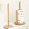 Natural Wooden Rustic Paper Towel Holder Stand With AntiSkid Base 3