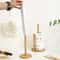 Natural Wooden Rustic Paper Towel Holder Stand With AntiSkid Base 4