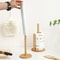 Natural Wooden Rustic Paper Towel Holder Stand With AntiSkid Base 4