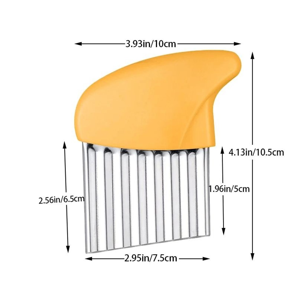 Premium Stainless Steel Wavy Potato Cutter And French Fries Slicer Set 2