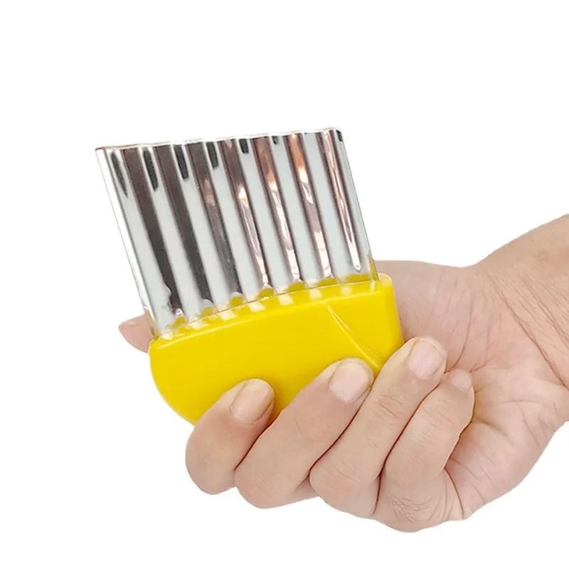 Premium Stainless Steel Wavy Potato Cutter And French Fries Slicer Set 4