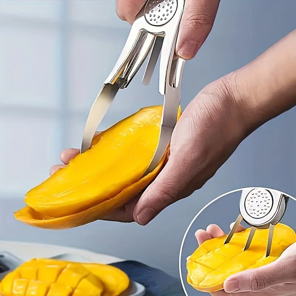 Professional Stainless Steel Mango Knife And Dicer Tool For Meat Extraction And Scooping 0