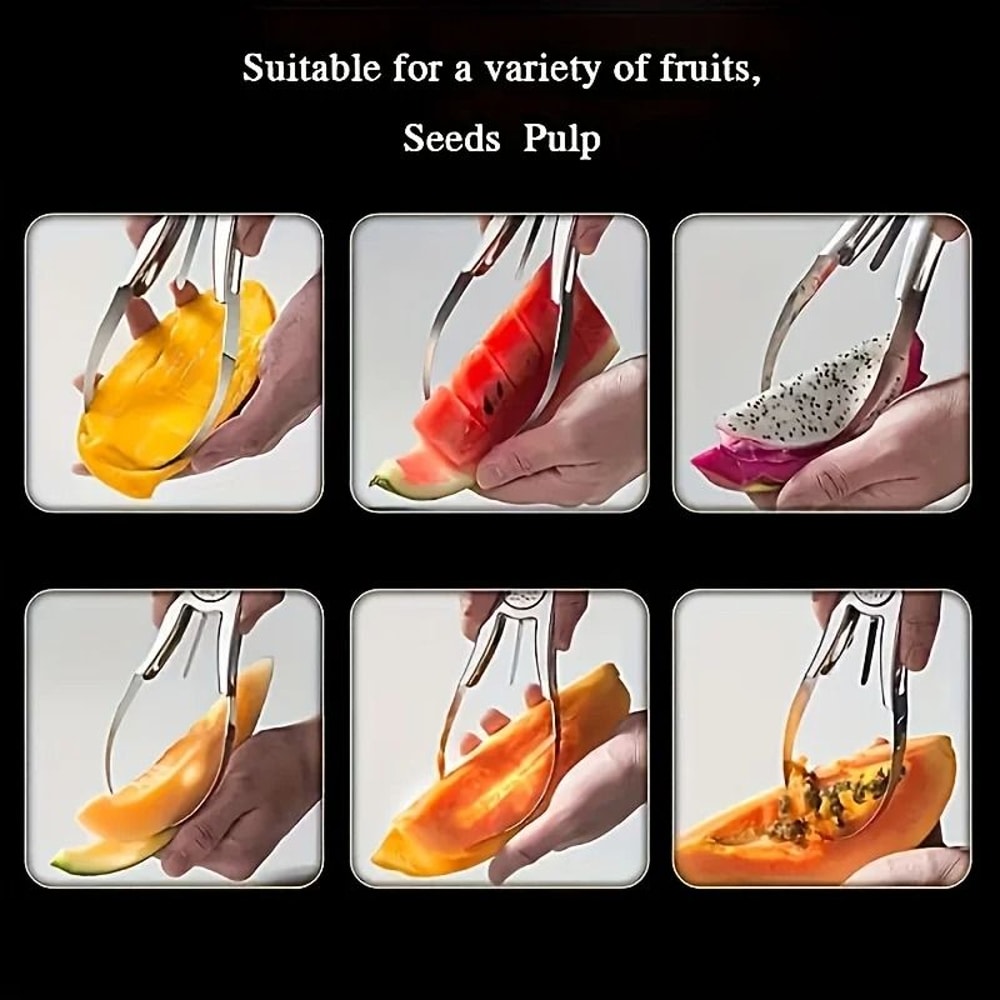 Professional Stainless Steel Mango Knife And Dicer Tool For Meat Extraction And Scooping 5