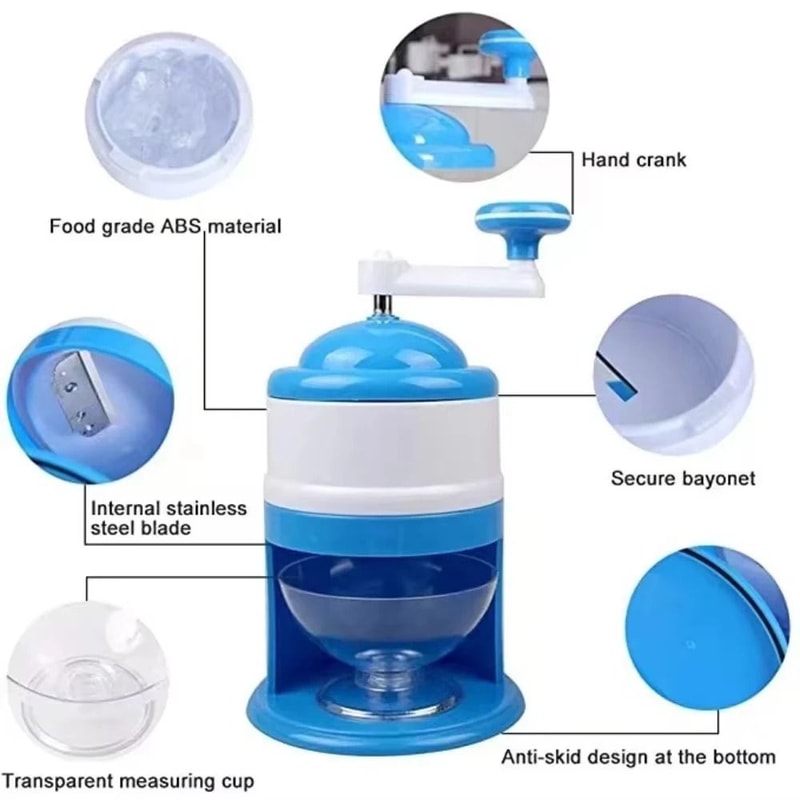 Portable Hand Crank Snow Cone Machine And Manual Shaved Ice Maker For Summer Parties 4