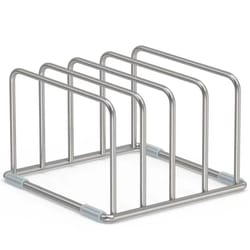 premium stainless steel cutting board holder and multi-slot chopping board storage rack